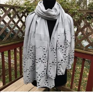 Women’s Laced Fleece Scarves Shawls Wraps New